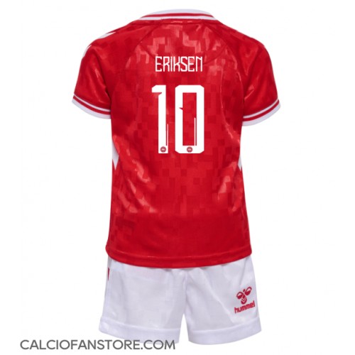 Maglia Calcio Danimarca Christian Eriksen #10 Prima Divisa Bambino Europei 2024 Manica Corta (+ pantaloncini)